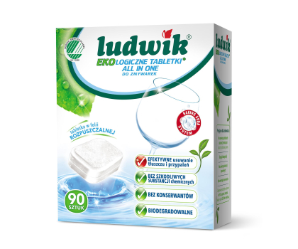 Akcesoria do zmywarek LUDWIK Tabletki do zmywarki ALL IN ONE 90 szt. ekologiczne